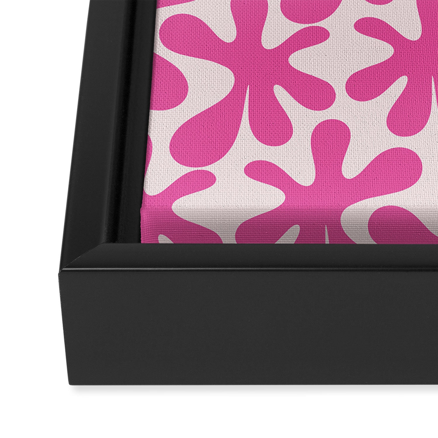 Hot Pink Amoeba Dance Funky Abstract Pattern Framed Canvas Print Gallery Image 3