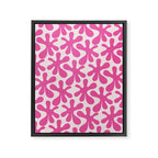Hot Pink Amoeba Dance Funky Abstract Pattern Framed Canvas Print Gallery Image 6