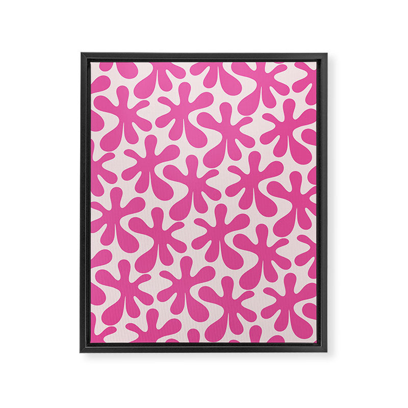 Hot Pink Amoeba Dance Funky Abstract Pattern Framed Canvas Print Gallery Image 6