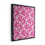 Hot Pink Amoeba Dance Funky Abstract Pattern Framed Canvas Print Gallery Image 2