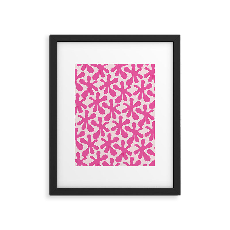 Hot Pink Amoeba Dance Funky Abstract Pattern Framed Art Print Gallery Image 5