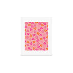 Hot Pink and Orange Wispy Leaves Modern Botanical Abstract Pattern Art Print Gallery Image 1