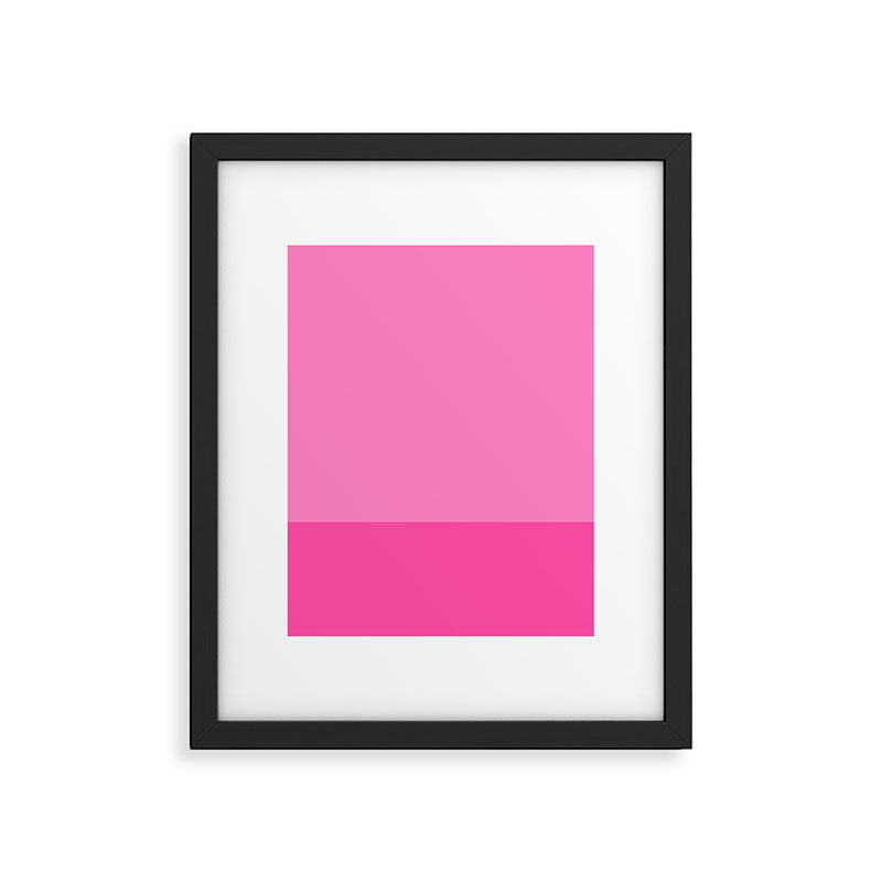 Hot Pink Color Block Minimalist Maximalist Solid Stripe Pattern Framed Art Print Gallery Image 6