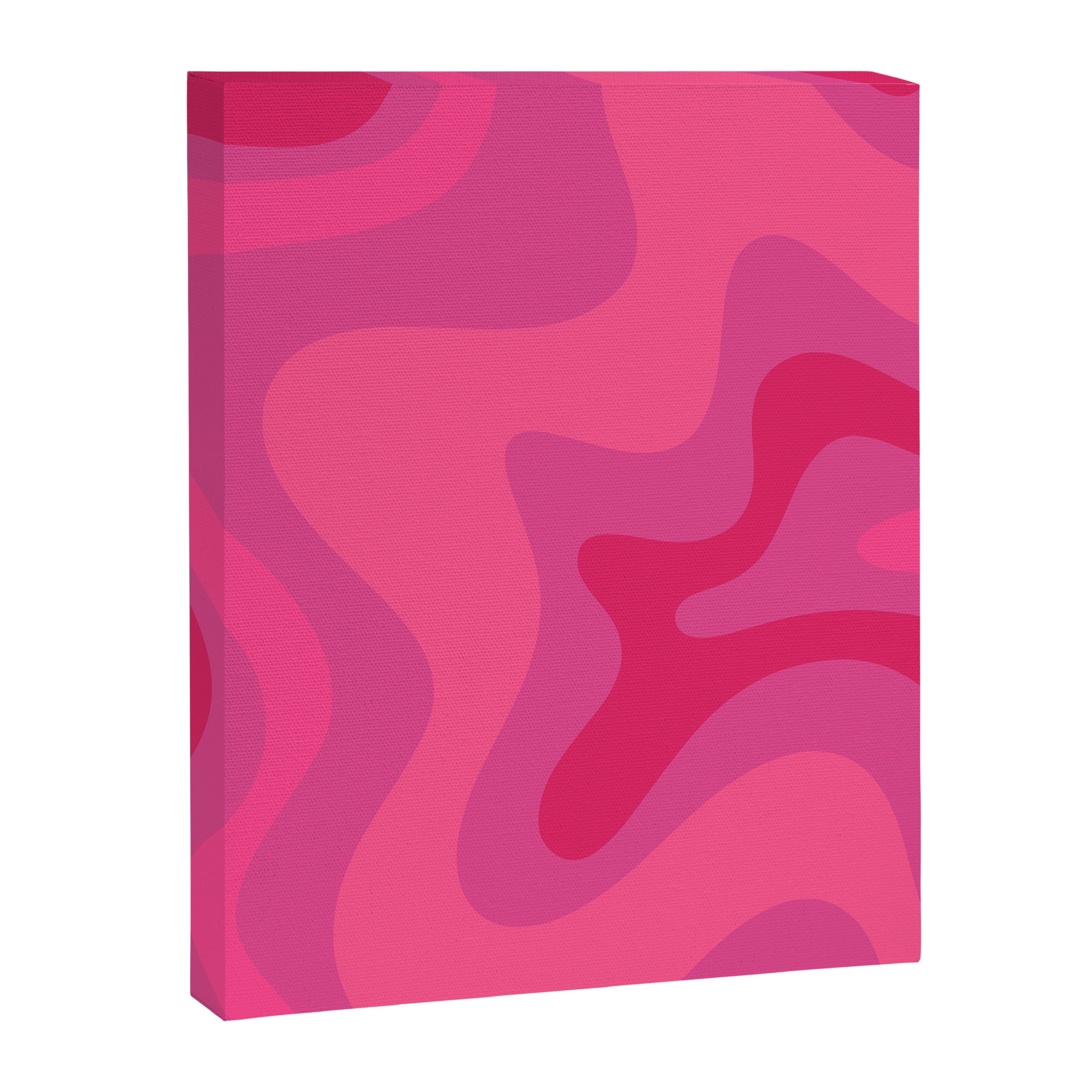Hot Pink Maximalist Retro Liquid Swirl Abstract Pattern Square Canvas Print Gallery Image 6