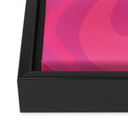 Hot Pink Maximalist Retro Liquid Swirl Abstract Pattern Square Framed Canvas Print Gallery Image 3