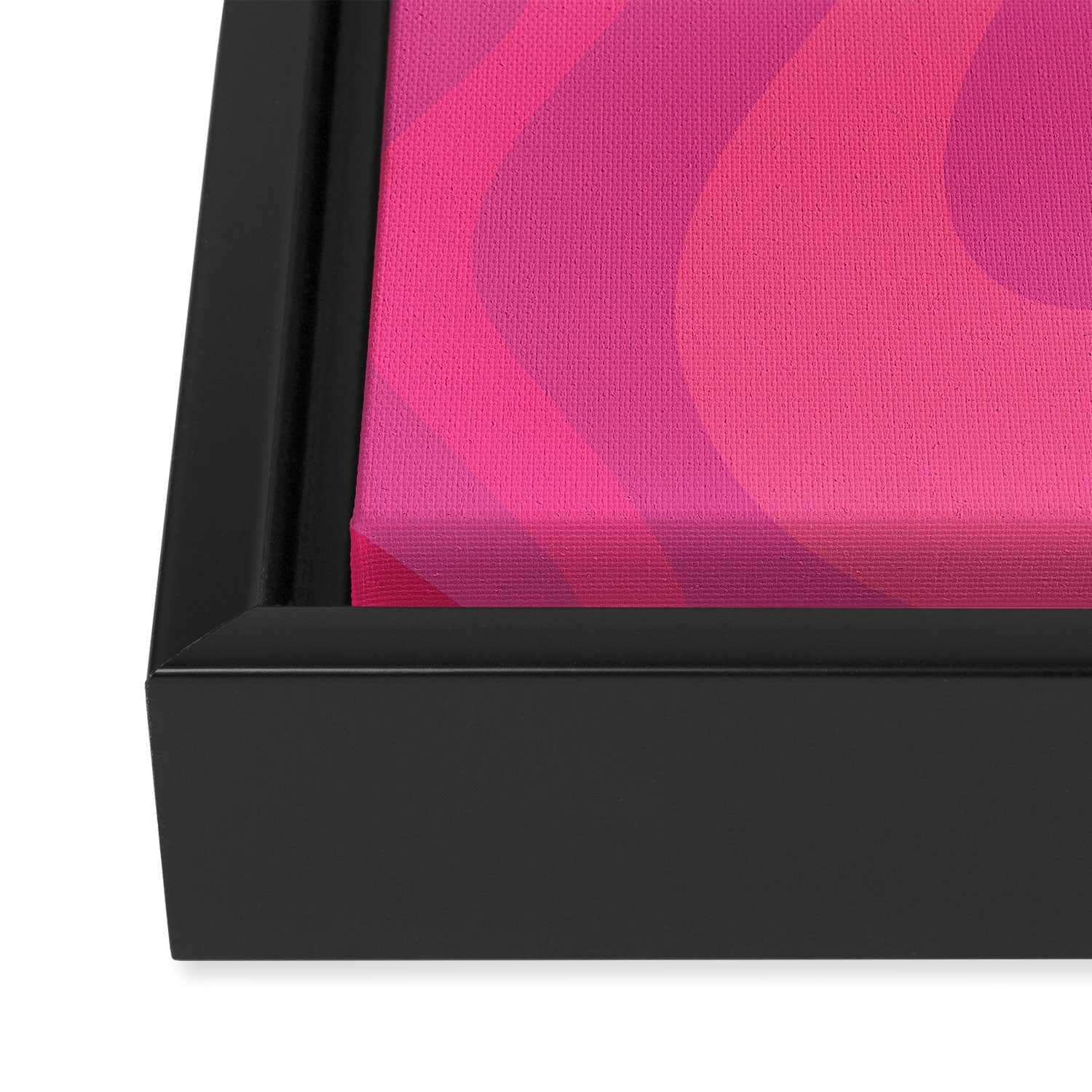 Hot Pink Maximalist Retro Liquid Swirl Abstract Pattern Square Framed Canvas Print Gallery Image 3