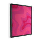 Hot Pink Maximalist Retro Liquid Swirl Abstract Pattern Square Framed Canvas Print Gallery Image 2