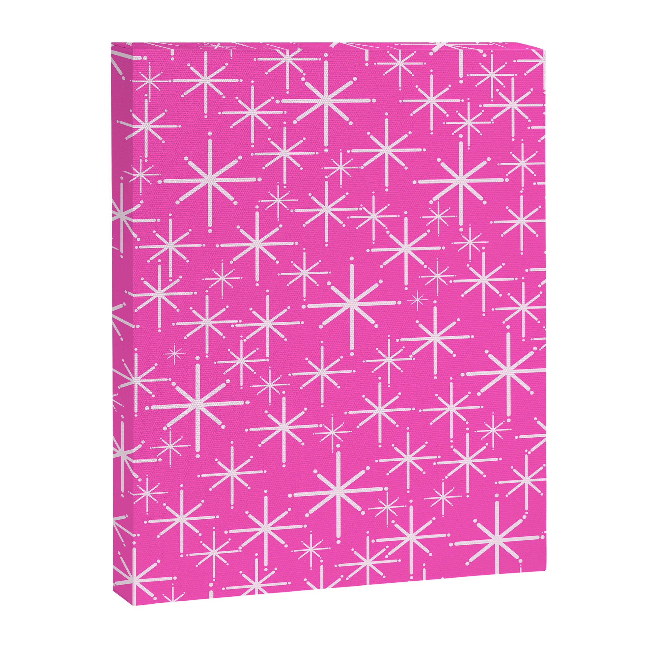 Hot Pink Mid Century Modern Twinkling Stars Retro Atomic Pattern Canvas Print Gallery Image 8