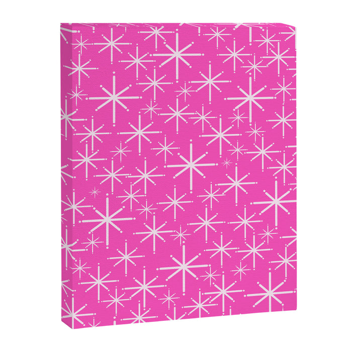 Hot Pink Mid Century Modern Twinkling Stars Retro Atomic Pattern Canvas Print Gallery Image 1