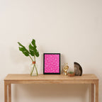 Hot Pink Mid Century Modern Twinkling Stars Retro Atomic Pattern Framed Canvas Print Gallery Image 4