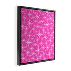 Hot Pink Mid Century Modern Twinkling Stars Retro Atomic Pattern Framed Canvas Print Gallery Image 2