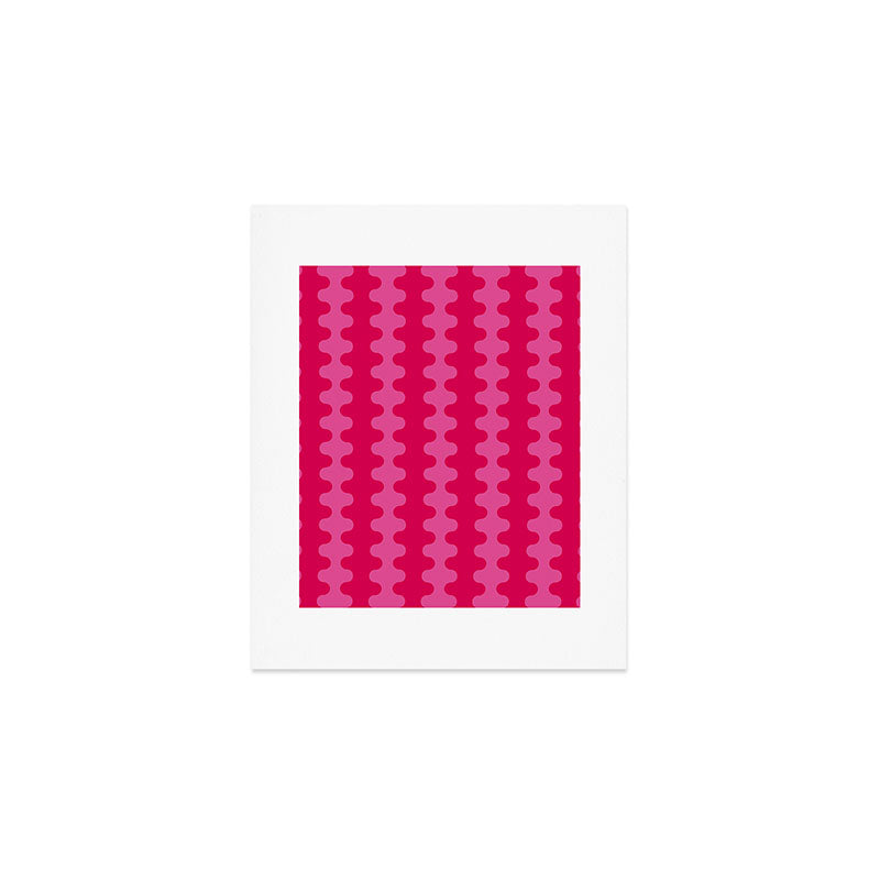 Hot Pink Ogee A-Go-Go Vivid Retro Pop Pattern Art Print Gallery Image 1