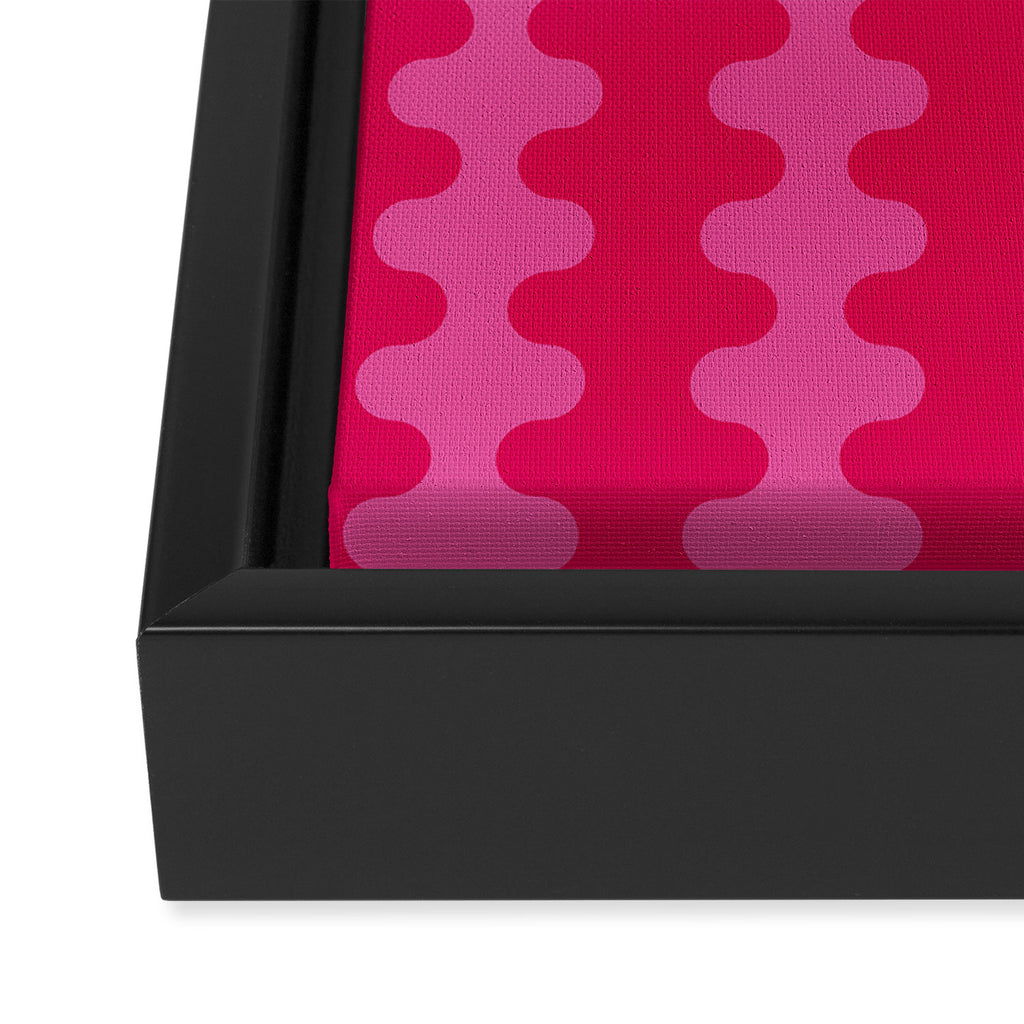 Hot Pink Ogee A-Go-Go Vivid Retro Pop Pattern Framed Canvas Print Gallery Image 3