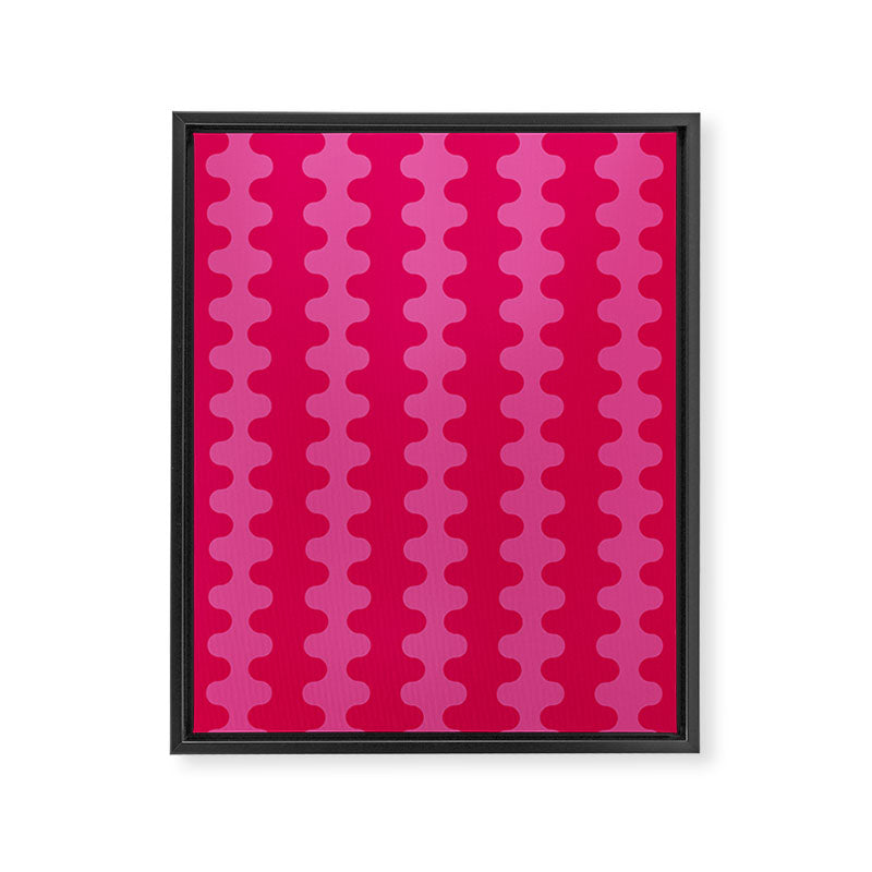 Hot Pink Ogee A-Go-Go Vivid Retro Pop Pattern Framed Canvas Print Gallery Image 8