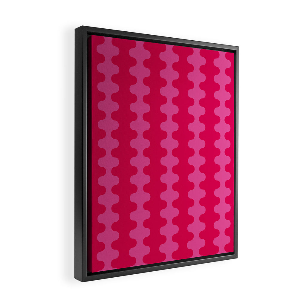 Hot Pink Ogee A-Go-Go Vivid Retro Pop Pattern Framed Canvas Print Gallery Image 2