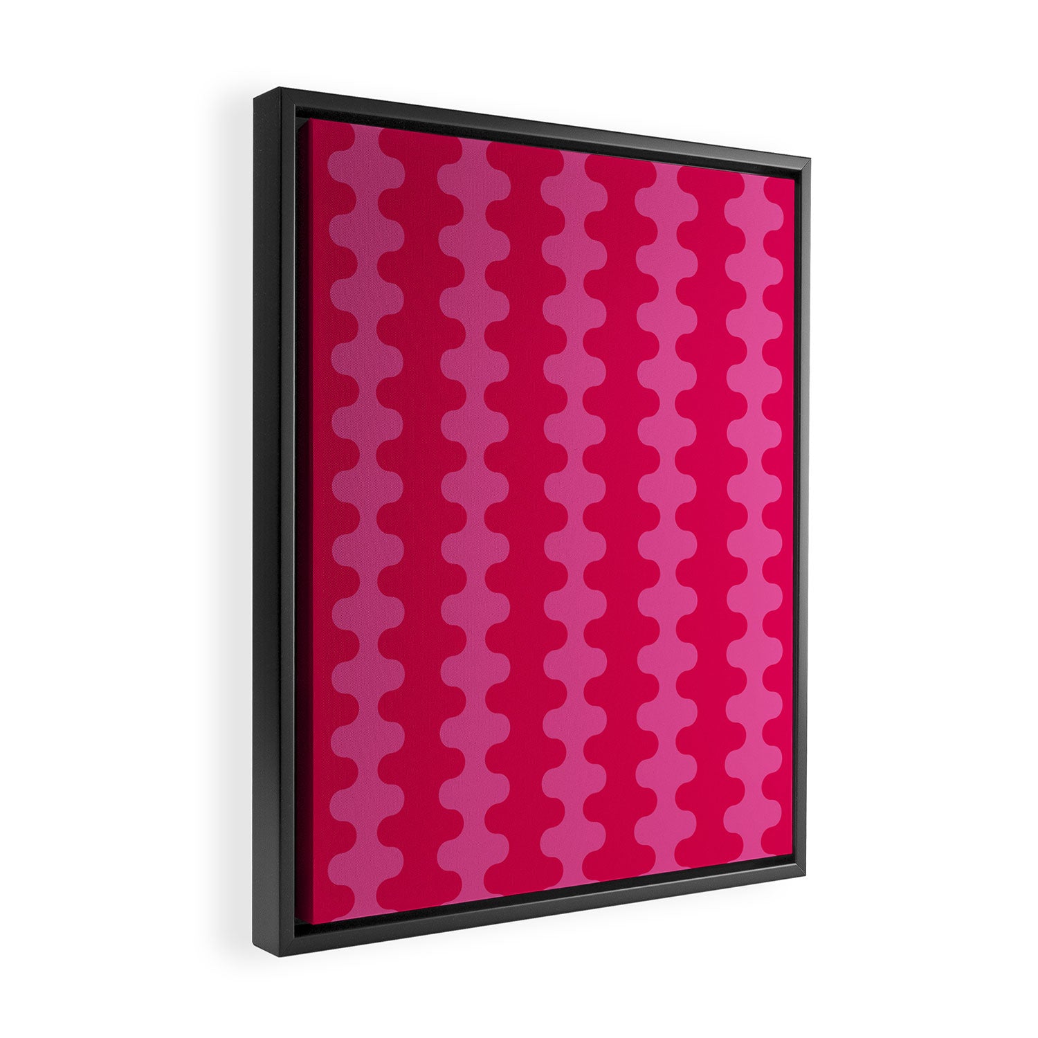 Hot Pink Ogee A-Go-Go Vivid Retro Pop Pattern Framed Canvas Print Gallery Image 2