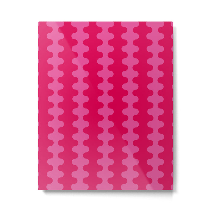 Hot Pink Ogee A-Go-Go Vivid Retro Pop Pattern Metal Print Gallery Image 1