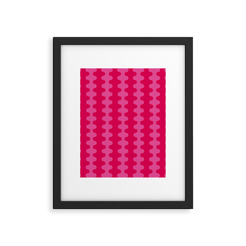 Hot Pink Ogee A-Go-Go Vivid Retro Pop Pattern Framed Art Print Gallery Image 6