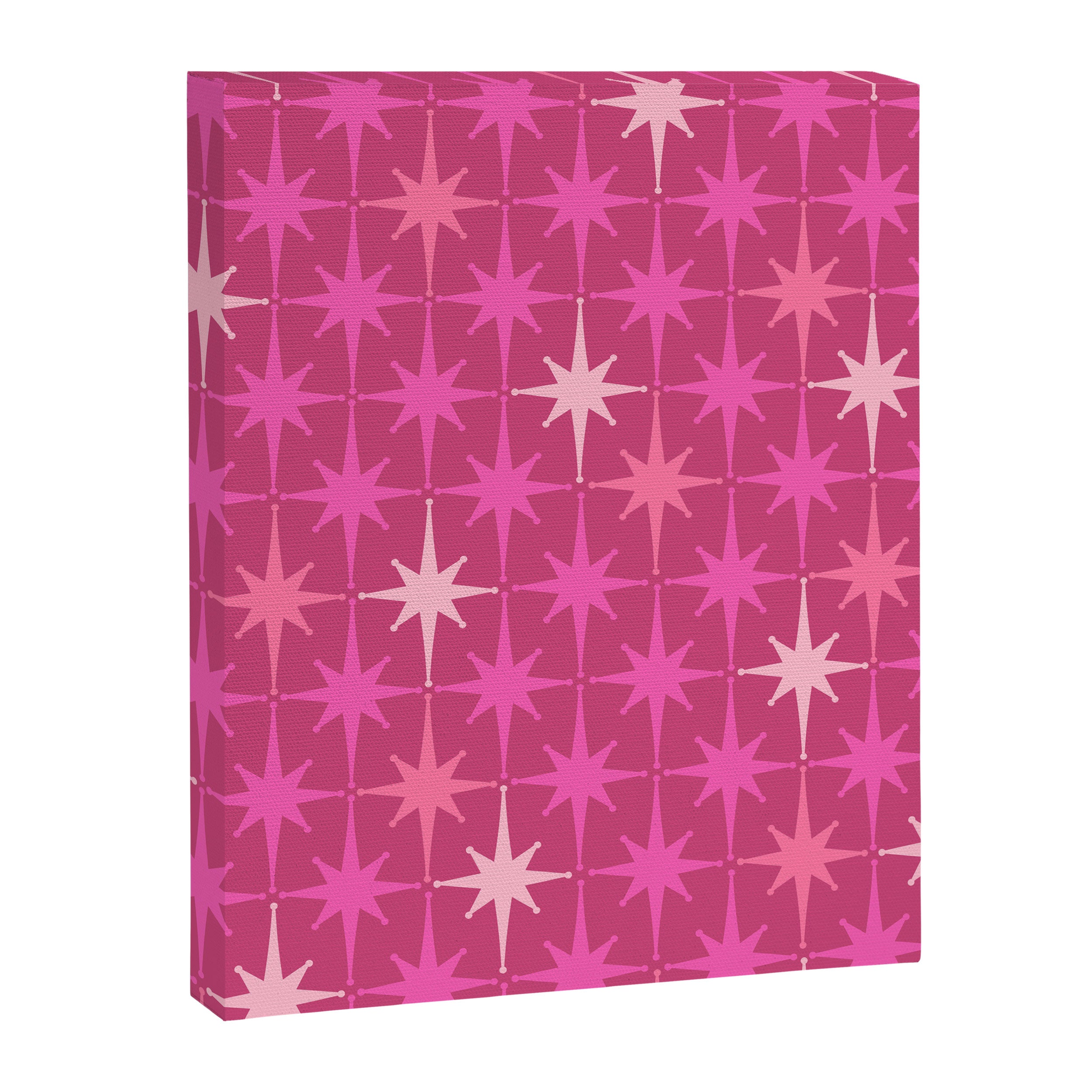 Hot Pink Stars Mid Century Modern Atomic Age Starburst Pattern Canvas Print Gallery Image 6