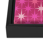 Hot Pink Stars Mid Century Modern Atomic Age Starburst Pattern Framed Canvas Print Gallery Image 3