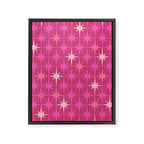 Hot Pink Stars Mid Century Modern Atomic Age Starburst Pattern Framed Canvas Print Gallery Image 6