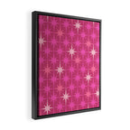 Hot Pink Stars Mid Century Modern Atomic Age Starburst Pattern Framed Canvas Print Gallery Image 2
