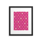 Hot Pink Stars Mid Century Modern Atomic Age Starburst Pattern Framed Art Print Gallery Image 5