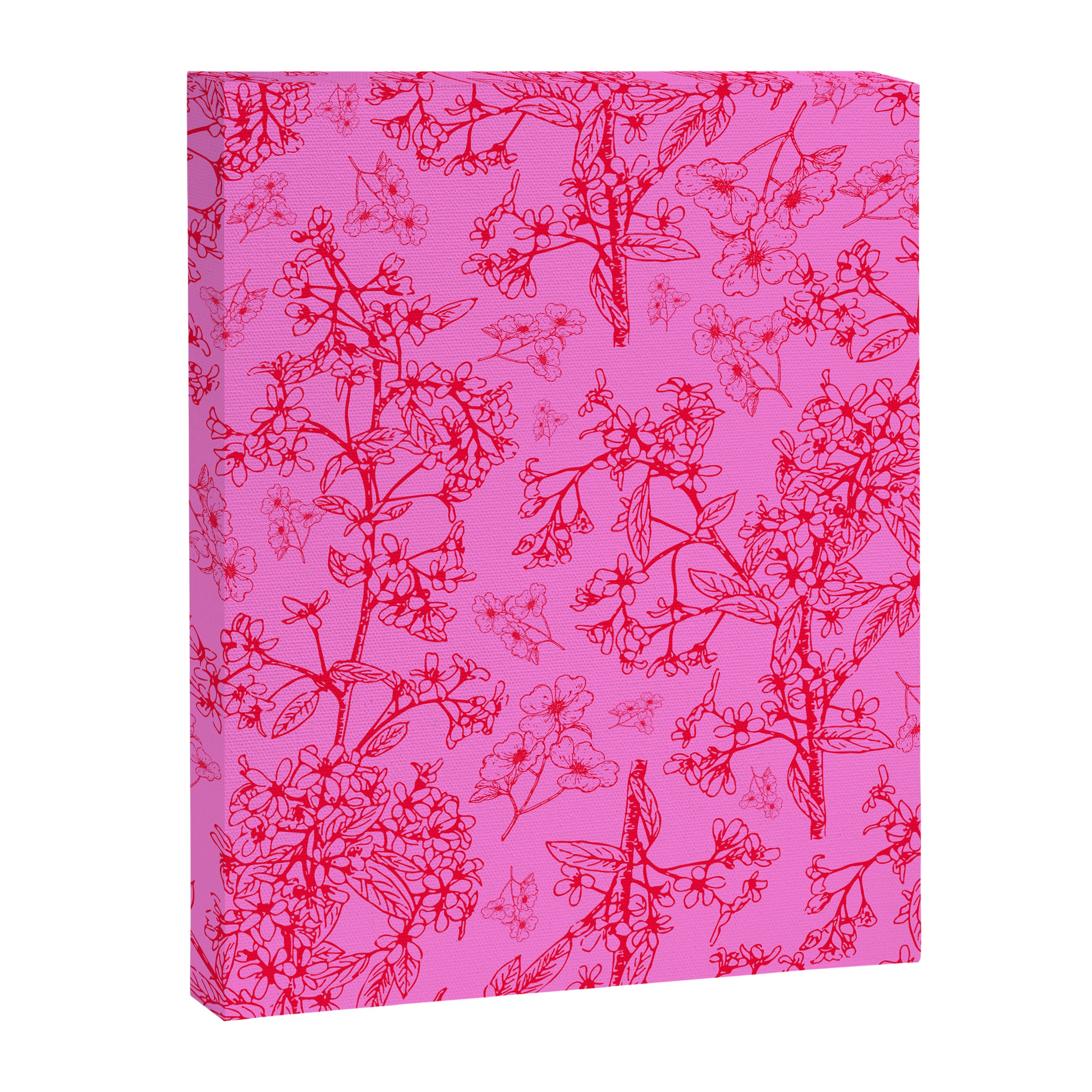 Hot Pink Y2K Grasmere Garden Vintage Modern Floral Botanical Pattern  Canvas Print Gallery Image 8