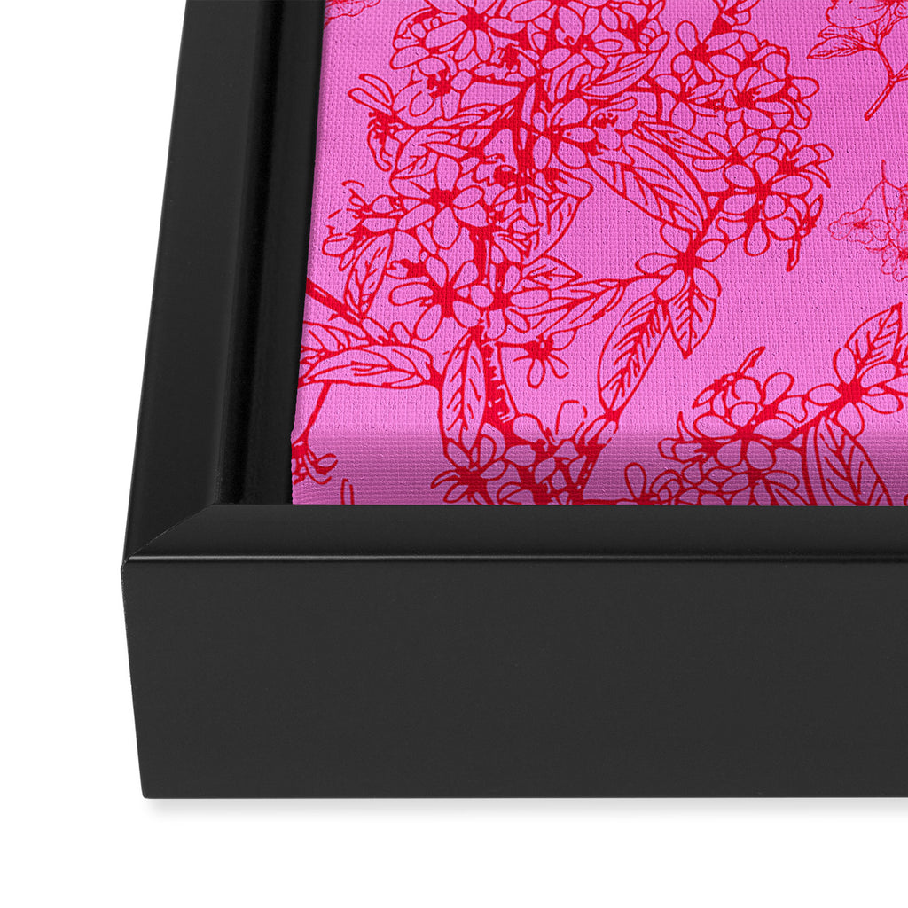 Hot Pink Y2K Grasmere Garden Vintage Modern Floral Botanical Pattern  Framed Canvas Print Gallery Image 3