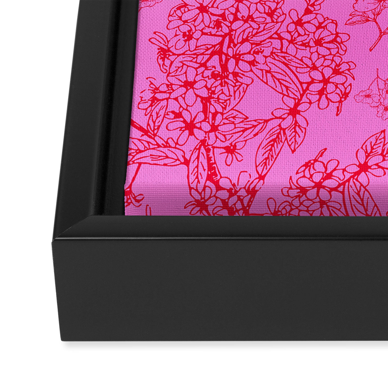 Hot Pink Y2K Grasmere Garden Vintage Modern Floral Botanical Pattern  Framed Canvas Print Gallery Image 3