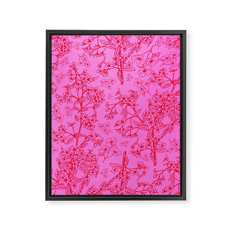 Hot Pink Y2K Grasmere Garden Vintage Modern Floral Botanical Pattern  Framed Canvas Print Gallery Image 8