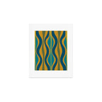 Hourglass Abstract Mid Century Modern Pattern in Moroccan Blue, Green, Teal, and Mustard Art Print Gallery Image 1
