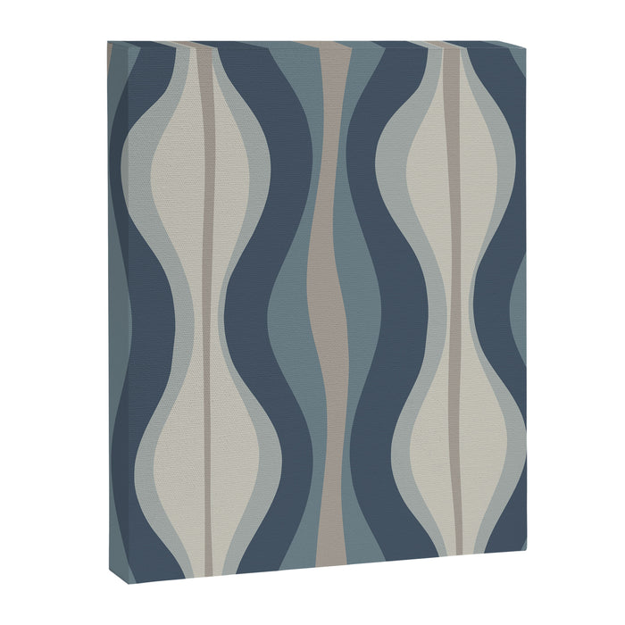 Hourglass Abstract Mid Century Modern Pattern in Neutral Blue Gray Tones Canvas Print Gallery Image 1