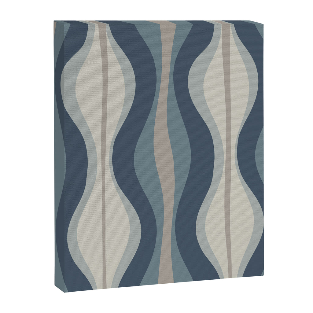 Hourglass Abstract Mid Century Modern Pattern in Neutral Blue Gray Tones Canvas Print Gallery Image 6