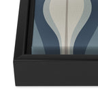 Hourglass Abstract Mid Century Modern Pattern in Neutral Blue Gray Tones Framed Canvas Print Gallery Image 3