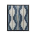 Hourglass Abstract Mid Century Modern Pattern in Neutral Blue Gray Tones Framed Canvas Print Gallery Image 6