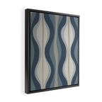 Hourglass Abstract Mid Century Modern Pattern in Neutral Blue Gray Tones Framed Canvas Print Gallery Image 2