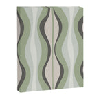 Hourglass Abstract Mid Century Modern Pattern in Sage Green, Gray, and Cream Beige Canvas Print Gallery Image 6