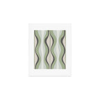 Hourglass Abstract Mid Century Modern Pattern in Sage Green, Gray, and Cream Beige Art Print Gallery Image 1