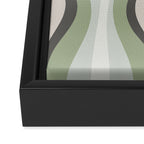 Hourglass Abstract Mid Century Modern Pattern in Sage Green, Gray, and Cream Beige Framed Canvas Print Gallery Image 3