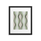 Hourglass Abstract Mid Century Modern Pattern in Sage Green, Gray, and Cream Beige Framed Art Print Gallery Image 5