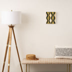 Hourglass Abstract Mid Century Modern Retro Pattern in Mustard Yellow, Navy Blue, Grey, and White Canvas Print Gallery Image 2