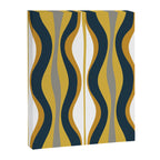 Hourglass Abstract Mid Century Modern Retro Pattern in Mustard Yellow, Navy Blue, Grey, and White Canvas Print Gallery Image 6