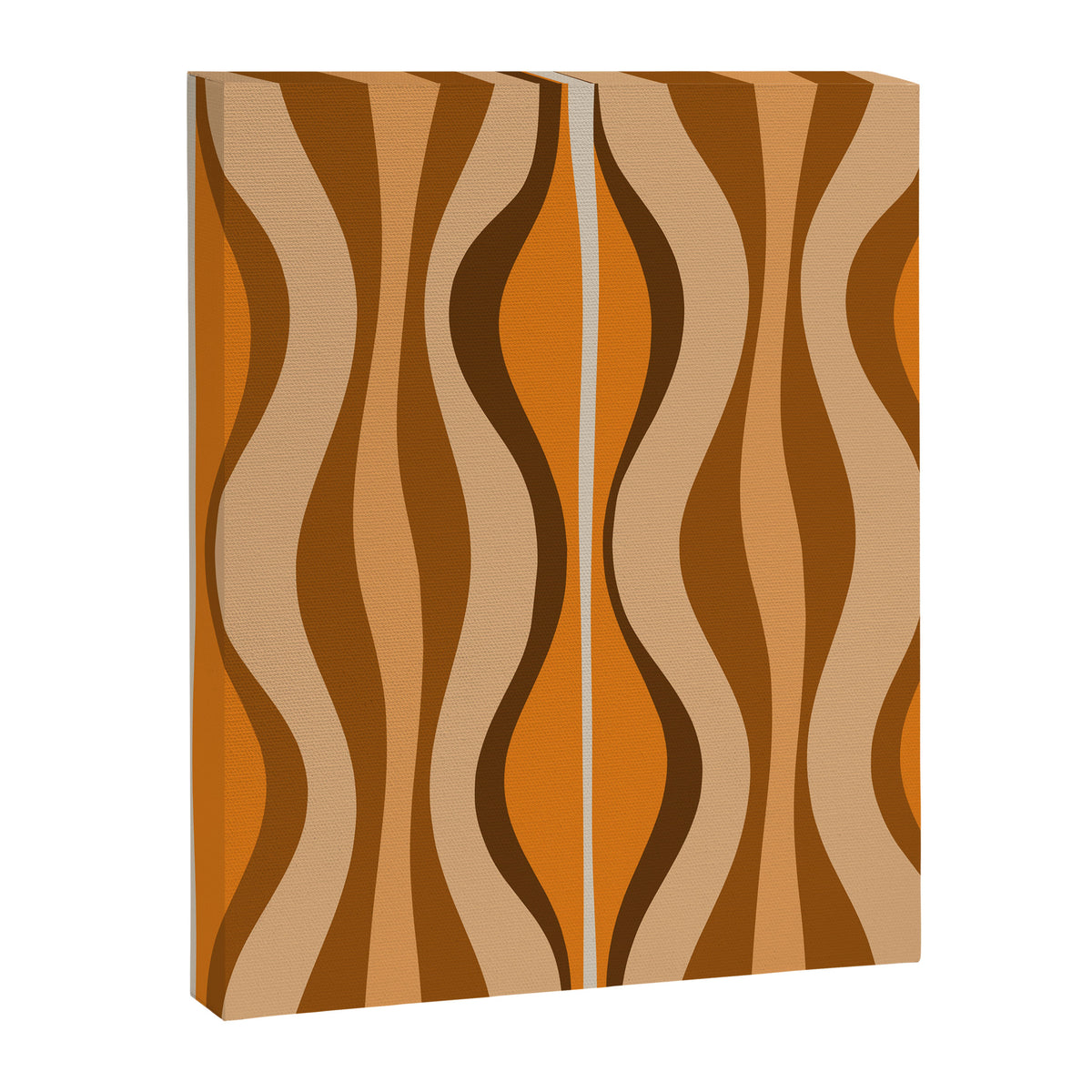 Hourglass Abstract Mid-century Modern Pattern in 70s Brown Orange Beige Canvas Print Gallery Image 6