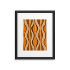 Hourglass Abstract Mid-century Modern Pattern in 70s Brown Orange Beige Framed Art Print Gallery Image 5