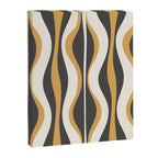 Hourglass Abstract Mid-century Modern Pattern in Charcoal Grey, Muted Mustard Gold, and Cream  Canvas Print Gallery Image 6