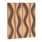 Hourglass Abstract Midcentury Modern Retro Mod Pattern in Coffee Brown Canvas Print Gallery Image 6