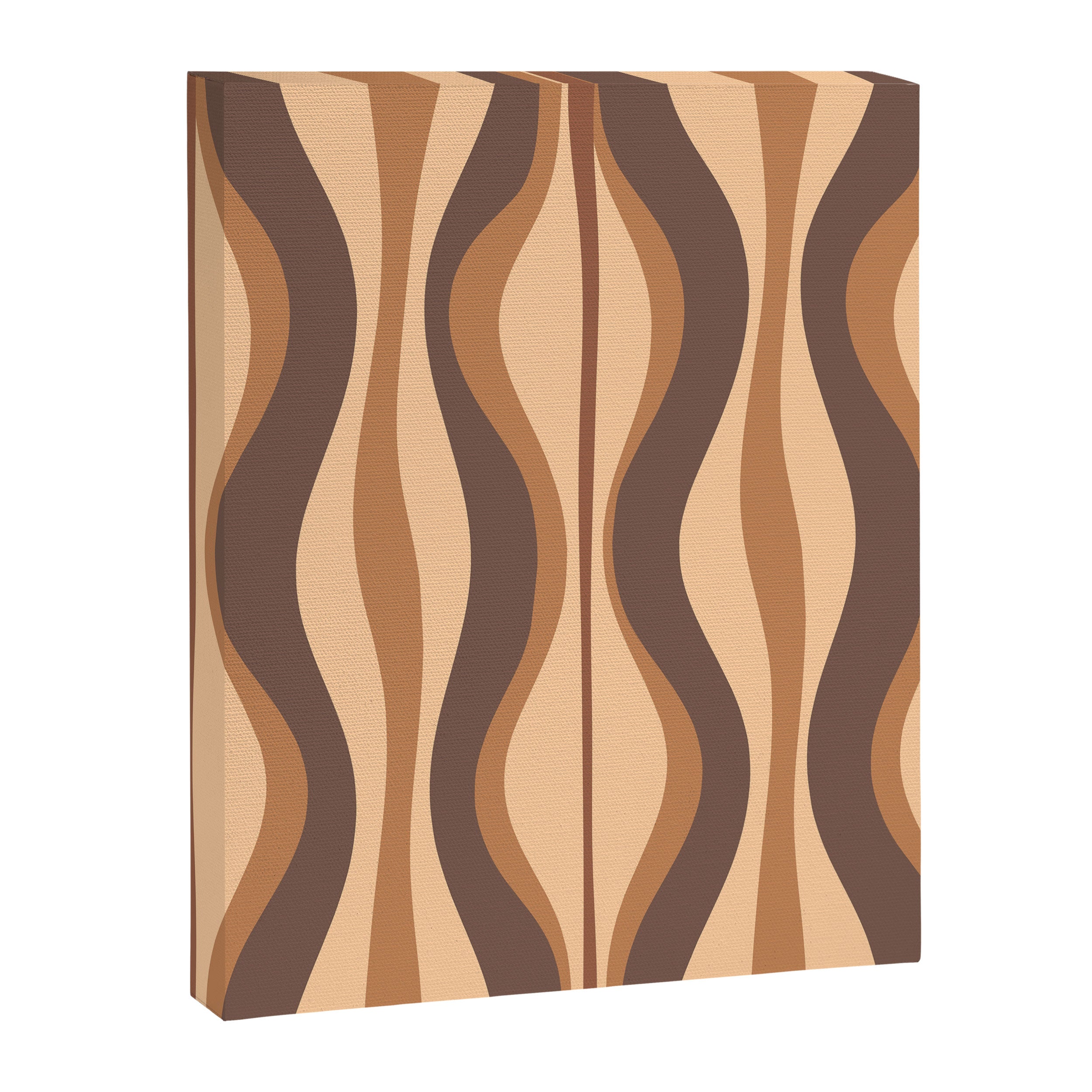 Hourglass Abstract Midcentury Modern Retro Mod Pattern in Coffee Brown Canvas Print Gallery Image 6