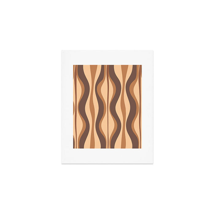 Hourglass Abstract Midcentury Modern Retro Mod Pattern in Coffee Brown Art Print Gallery Image 1