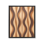 Hourglass Abstract Midcentury Modern Retro Mod Pattern in Coffee Brown Framed Canvas Print Gallery Image 6